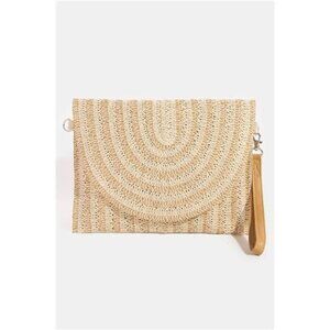 Fame Two Tone Woven Paper Envelope Clutch Bag‎